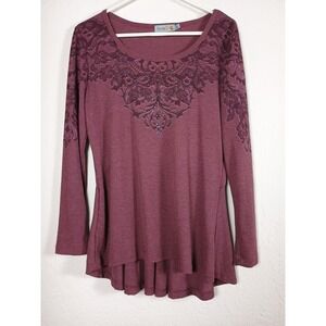 Unity World Wear Blouse Shirt Top Tunic Medium M Plum Thermal...